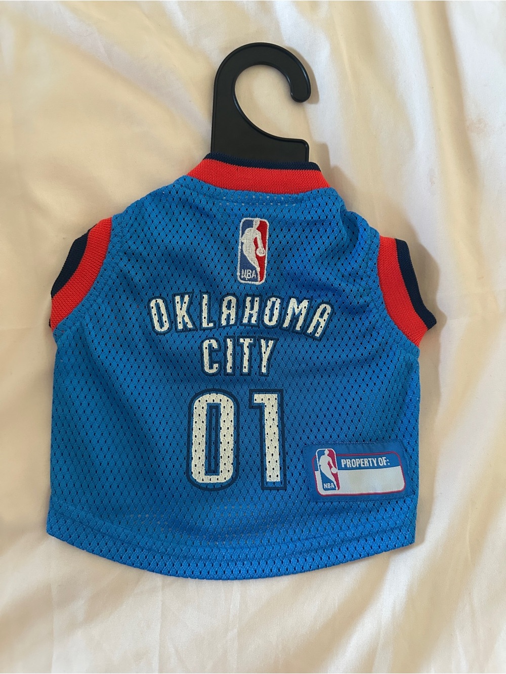 NBA Oklahoma City Pet Mesh Jersey in Blue with Red Trim
